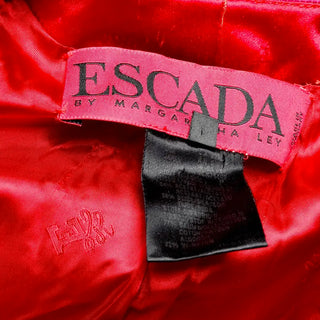 1980s Vintage Escada Silk Novelty Shoe Silk Blouse by Margaretha Ley in Red Pink & Yellow Gold