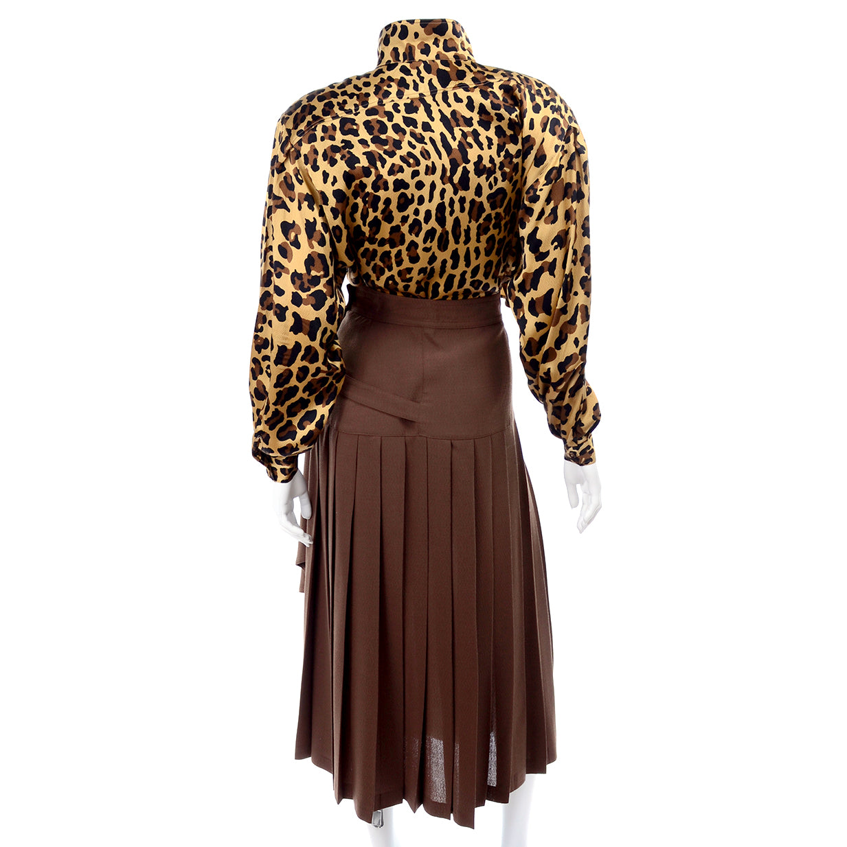 Karya fur skirt with hook brown, L