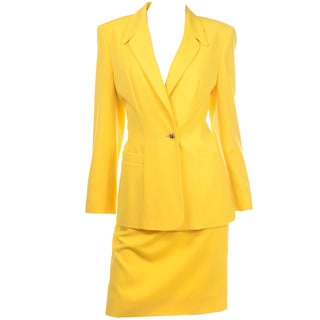 Vintage Escada Bright Yellow Skirt & Jacket Suit as new