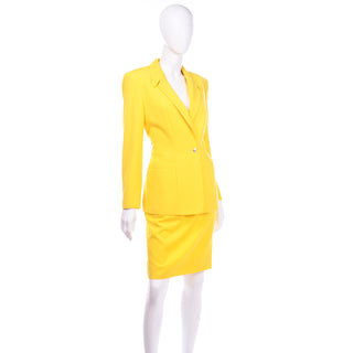 Margaretha Ley 1980s Vintage Escada Yellow Skirt Suit