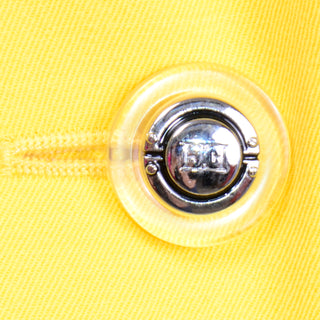 Vintage Escada Bright Yellow Skirt & Jacket Suit logo button