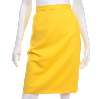 Vintage Escada Bright Yellow Skirt & Jacket Suit pencil skirt