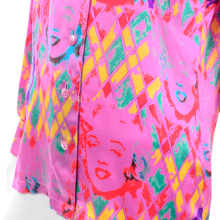 80s Andy Warhol Inspired Escada Margaretha Ley Marilyn Pink Silk Vintage Blouse
