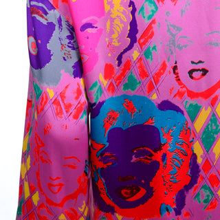 Andy Warhol Inspired Escada Margaretha Ley Marilyn Pink Silk Vintage Blouse Pop Art Bold