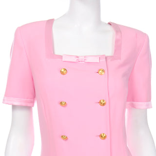 Escada Margaretha Ley Vintage Pink Dress with bow
