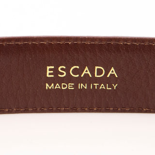 1990s Escada Alligator Embossed Belt With EE Logo Buckle Made in Italy