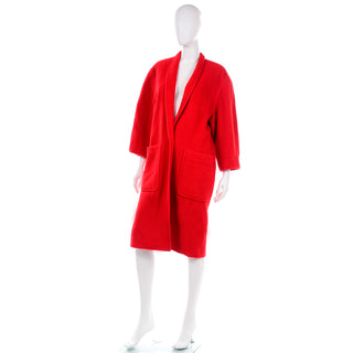 Escada Oversized Vintage Red Alpaca Mohair Coat