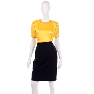 Vintage Escada Margaretha Ley Yellow Blazer Skirt Suit 3 pieces