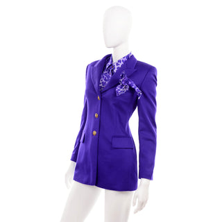 Escada vintage blouse and jacket with matching pocket square