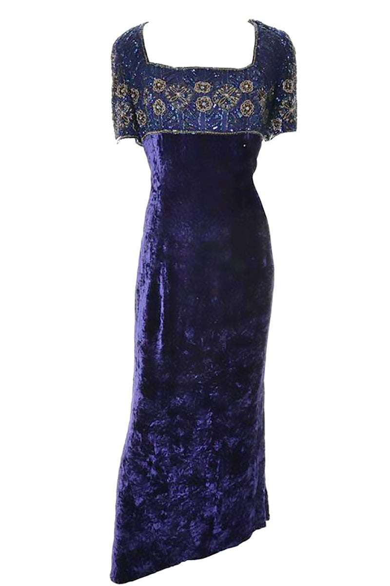 Beaded Escada Couture Vintage Dress in Crushed Velvet w/ Beading 8/10 Modig Beaded Escada Couture Vintage Dress in Crushed Velvet w/ Beading 8/10 Modig