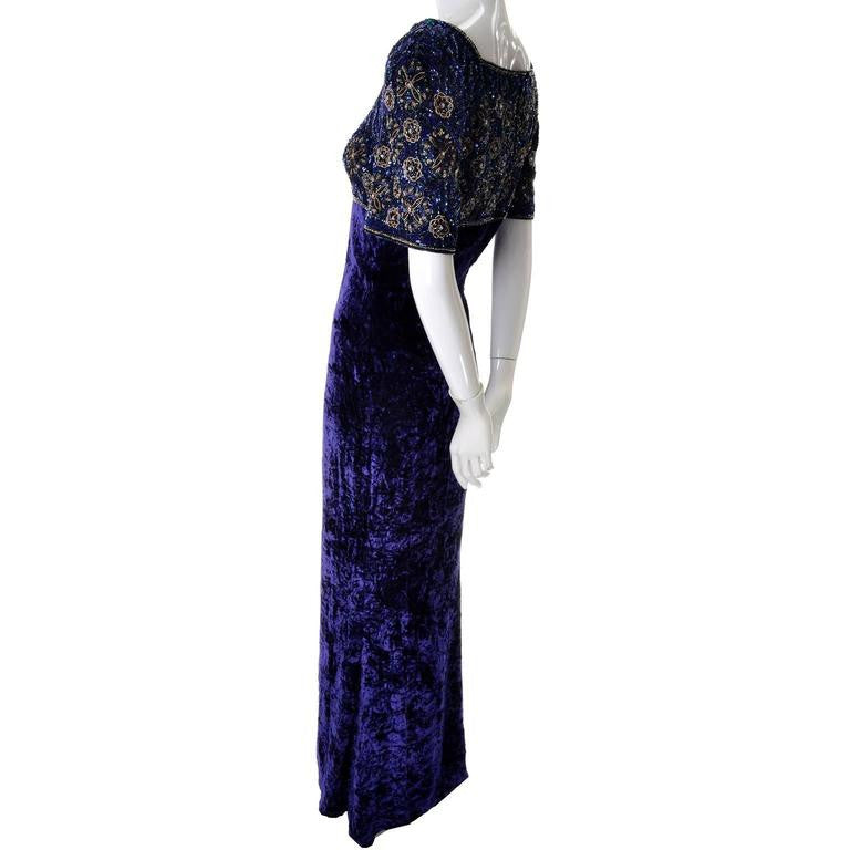 Beaded Escada Couture Vintage Dress in Crushed Velvet w/ Beading 8/10 Modig Beaded Escada Couture Vintage Dress in Crushed Velvet w/ Beading 8/10 Modig