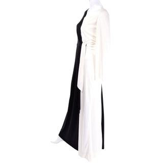 1970s Estevez Deadstock Vintage Black & White Jersey Dress New W Tags swag