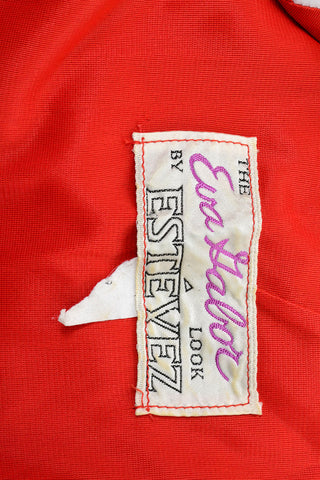 Estevez Eva Gabor Look Vintage Long Red and White Dress Size 8 - Dressing Vintage