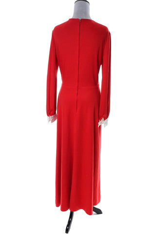 Estevez Eva Gabor Look Vintage Long Red and White Dress Size 8 - Dressing Vintage