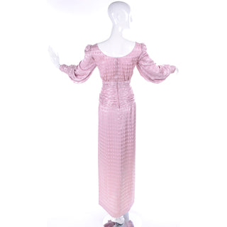 1970s Vintage Estevez Mauve Pink Long Dress Size 8
