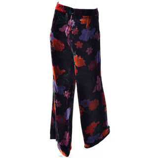 Large Etro velvet floral high waist pants