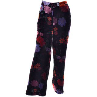 Etro velvet floral high waist pants gorgeous