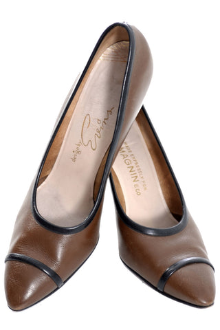1950's Evins I Magnin Vintage Shoes Brown Black 8.5 AA - Dressing Vintage