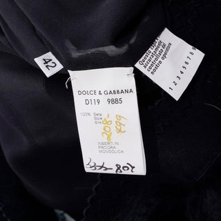 Dolce & Gabbana black curly lambswool maxi skirt label