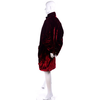 Faconnable Vintage Red Velvet Coat Jacket