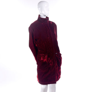 Faconnable Vintage Red Lux Velvet Coat