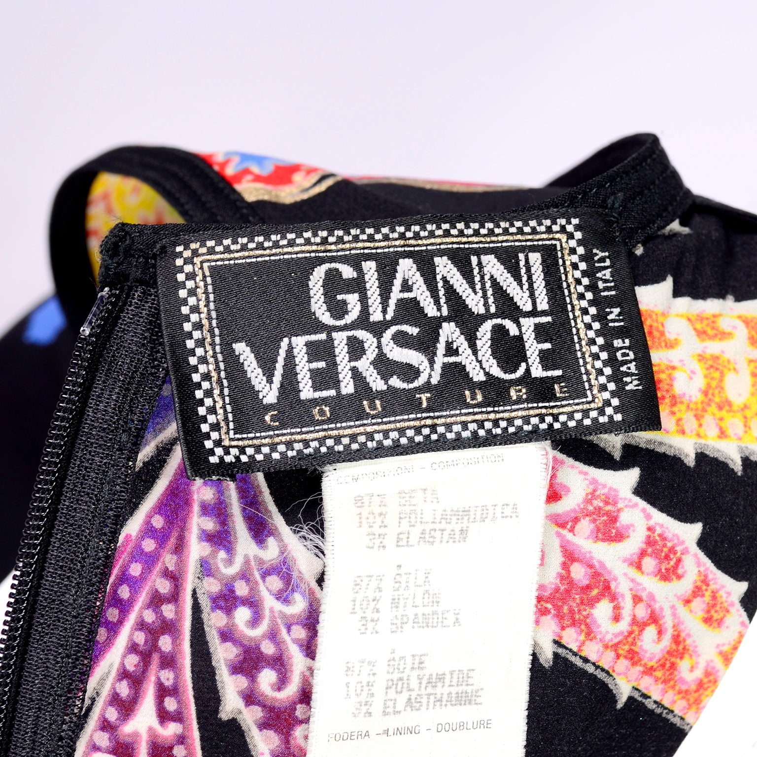 A/H 1993/94 Gianni Versace Couture Black Floral Bodycon