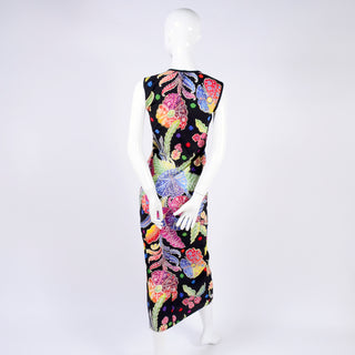 F/W 1993/94 Documented Gianni Versace Couture Black Floral Bodycon Dress