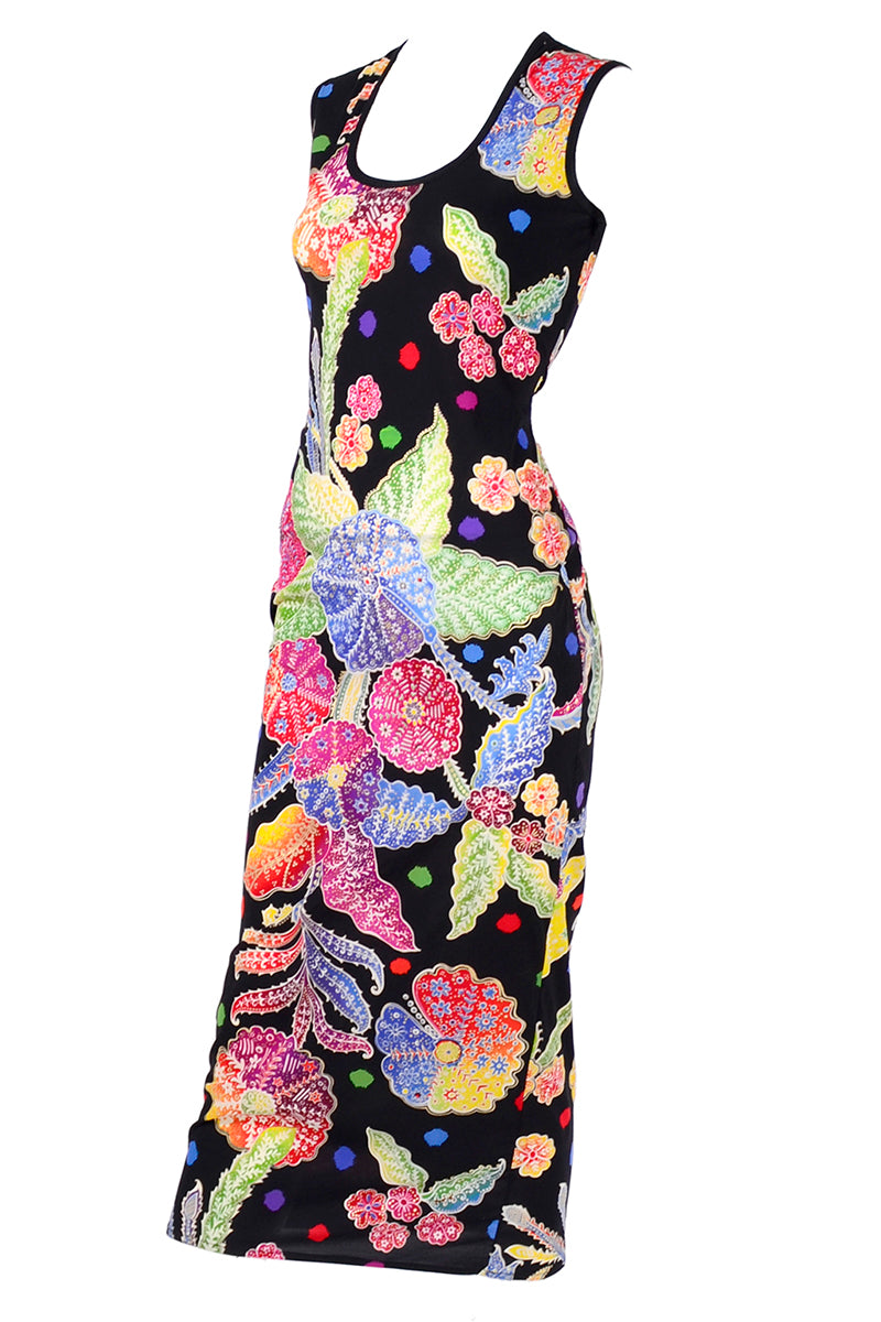 gianni versace dresses A/H 1993/94 Gianni Versace Couture Black Floral Bodycon Dress Size 6 – Modig
