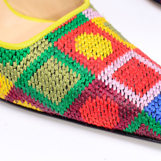 Fendi Colorful Needlepoint Heels