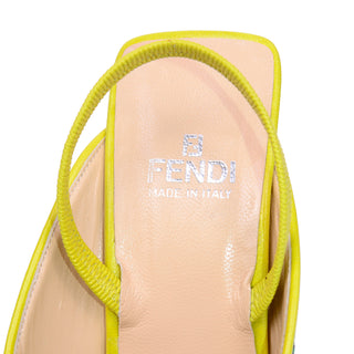 Fendi Made in Italy Square Slingbacks 37.5