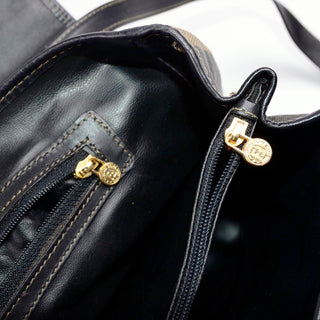 Authentic Fendi Monogram Stripe Handbag Top Handle Bag Shoulder Strap