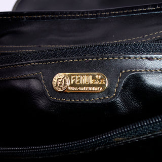 Fendi Monogram Stripe Handbag Top Handle Bag Shoulder Strap Authentic