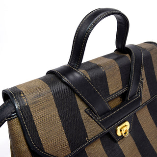 Fendi Monogram Stripe Handbag Top Handle Bag