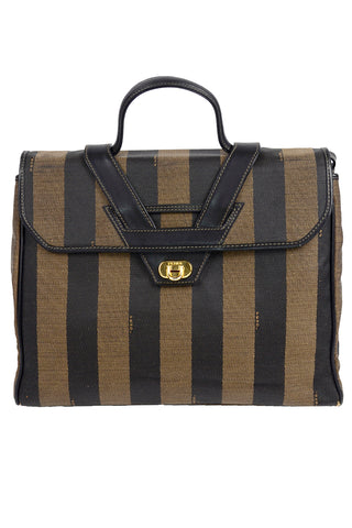 Vintage Fendi Monogram Stripe top Handle Bag W SHoulder Strap