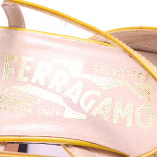 1990s Salvatore Ferragamo Vintage Ombre Green & Yellow Shoes Italy