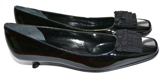 8.5 NEW in Original Box Black Patent Leather Salvatore Ferragamo Shoes - Dressing Vintage