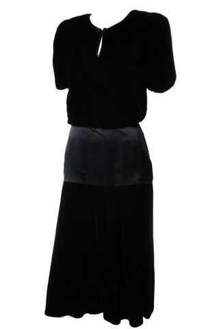 Flora Kung Silk Velvet Vintage Dress Peplum