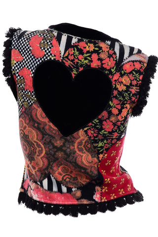 Franco Moschino Vintage 1990s Heart Patchwork Vest