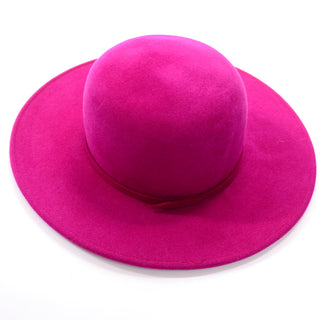 Fuchsia Frank Olive Vintage Wide Brim Felted Wool Hat