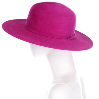 Fuchsia Frank Olive Vintage Wide Brim Wool Felt Hat