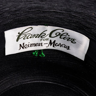 Vintage Frank Olive Wide Brim Hat Neiman Marcus