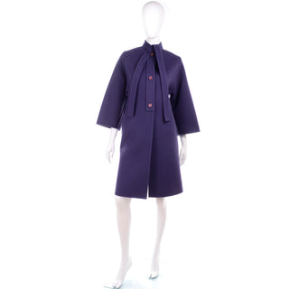 Vintage Galanos Purple Wool Coat 1980s