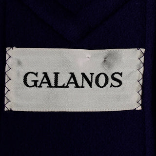 1980s James Galanos Deep Purple Wool Vintage Coat 