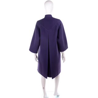 Purple Wool Vintage James Galanos Coat 1980s