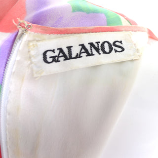 James Galanos Vintage Dress Floral Silk Evening Gown Draping - Dressing Vintage