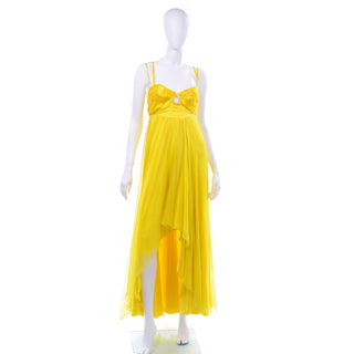 Gattinoni Summer Yellow High Low Hemline Gown