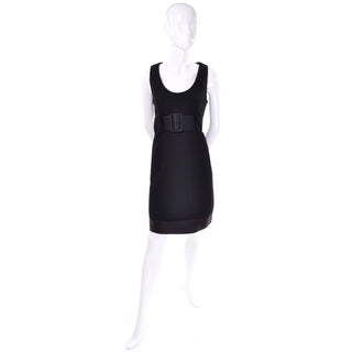 1960s Geoffrey Beene Mod Black Sleeveless Dress