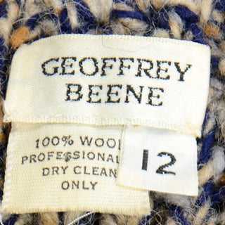 Vintage Geoffrey Beene Wool Knit Sleeveless Sweater With Belt rare 