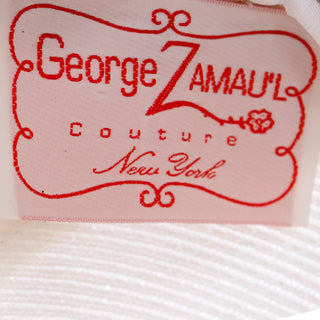 2000s George Zamau'l Couture New York Vintage Black & White Rhinestone Hat