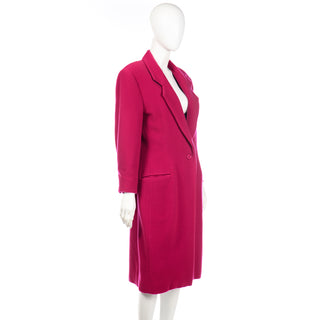 Gianfranco Ferre Vintage Raspberry Red Wool Coat size 12